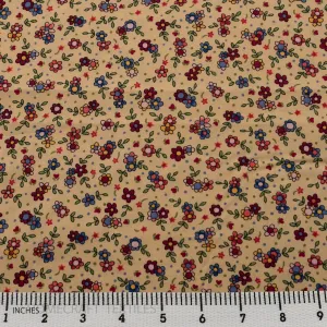 Beige Spring Floral Cotton Print