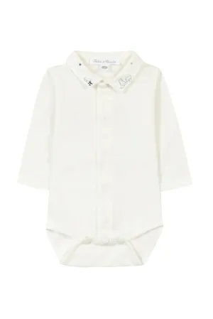 Bodysuit - Pearl with Bear Embroidery