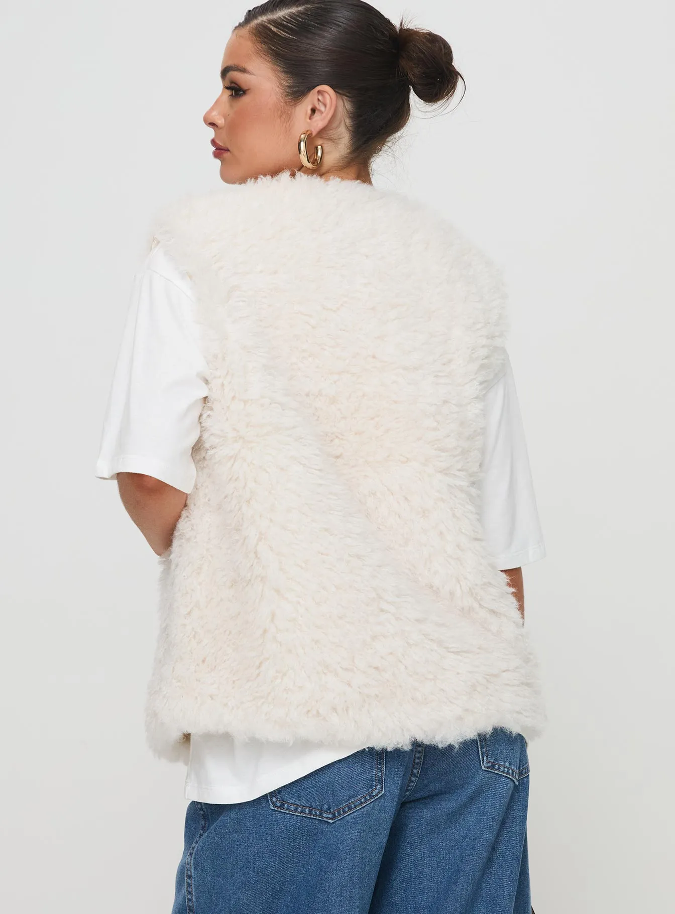 Charleson Faux Fur Vest Cream
