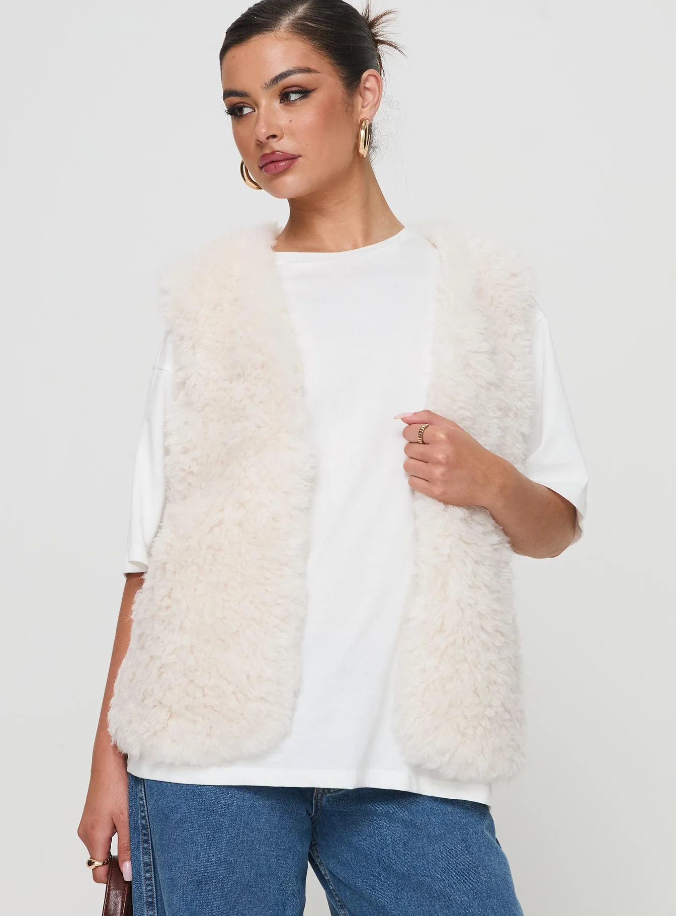Charleson Faux Fur Vest Cream