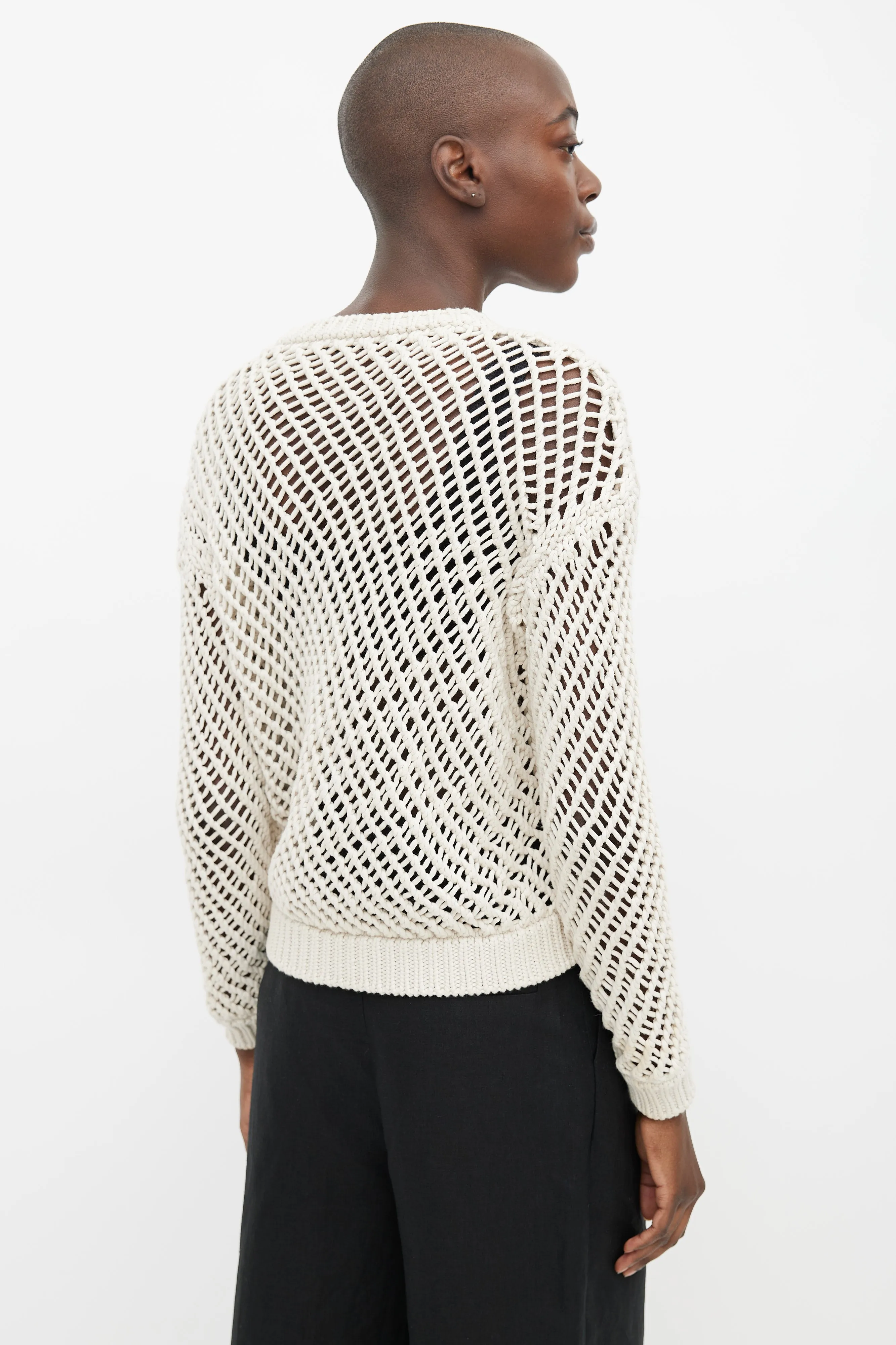Cream Open Knit Sweater