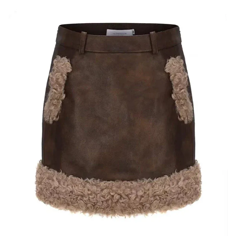 Fashionkova Kawaii Warm Elegant Two Piece Set Women Sweet Korea Casual Skirt Suits Female Cute Hooded Coat   Leather Y2k Skirt Winter 2024