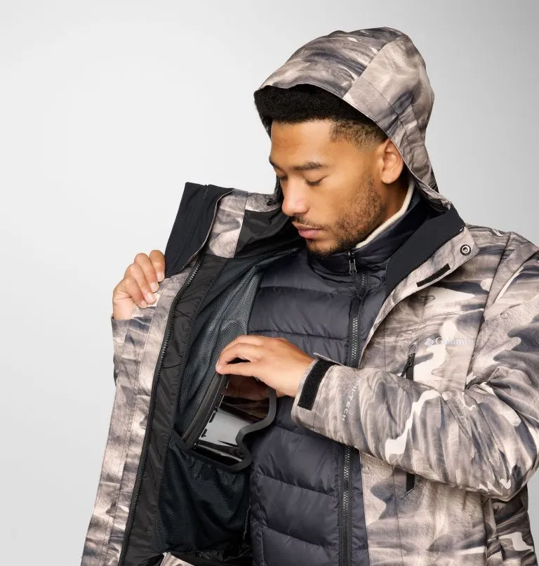 Men's Whirlibird V Printed Interchange Jacket - Dark Stone Windblown Print