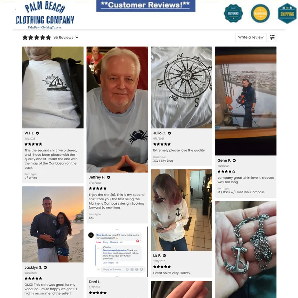 Nautical Sailing Long Sleeve Dark Shirt (w/ Free Necklace)