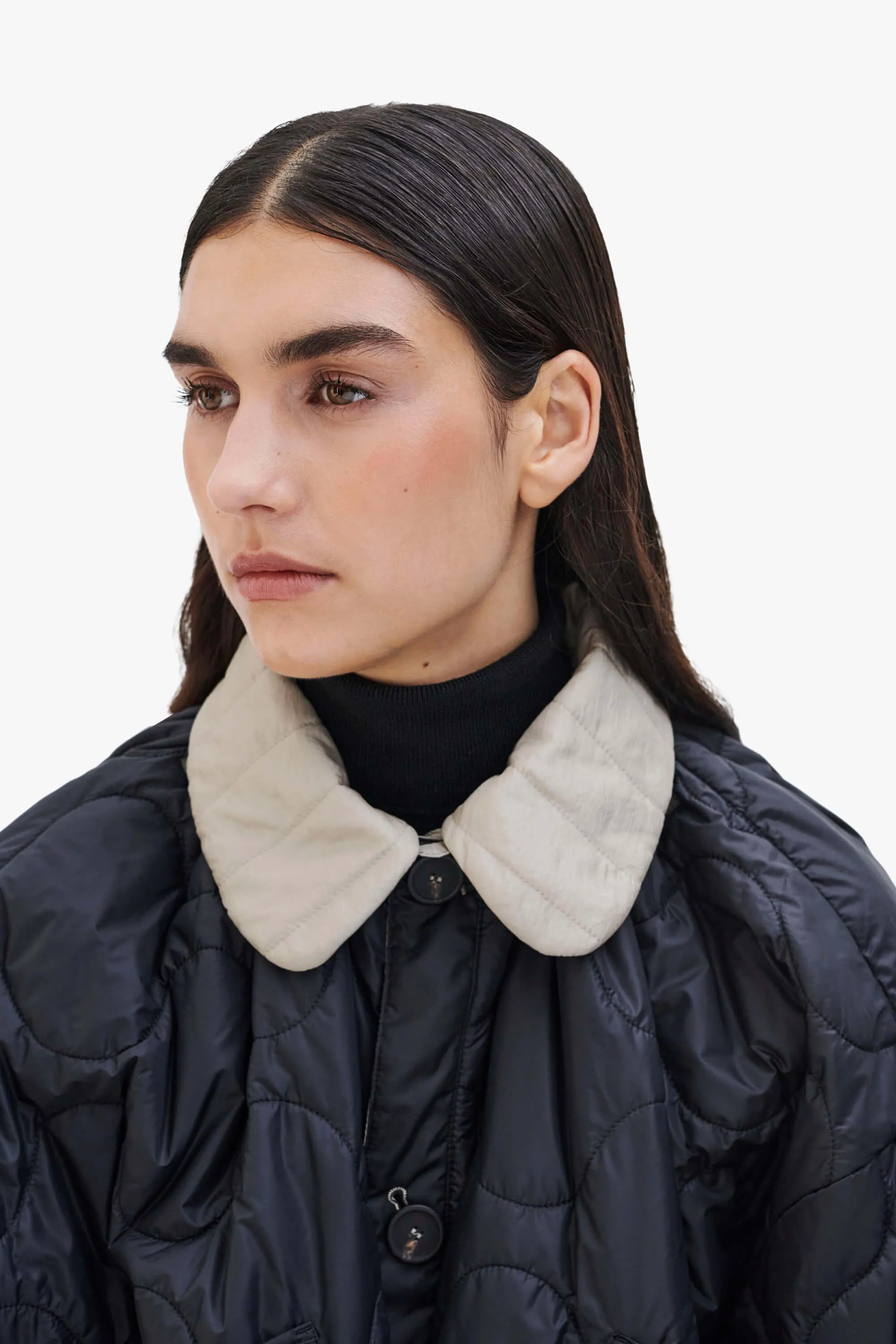 Quilted Collar - Stone / Black