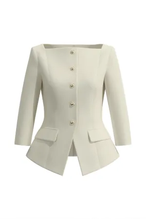 SQUARE NECKLINE WHITE TOP