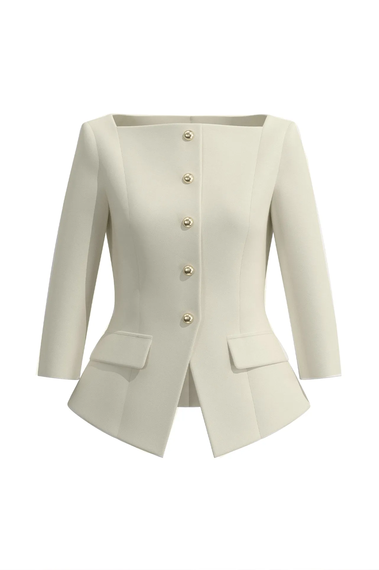 SQUARE NECKLINE WHITE TOP