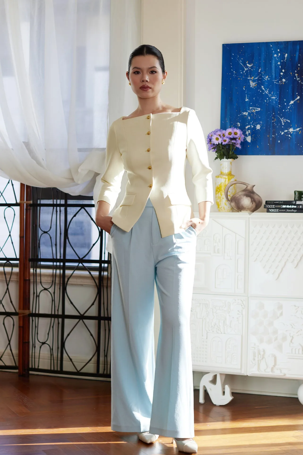 SQUARE NECKLINE WHITE TOP