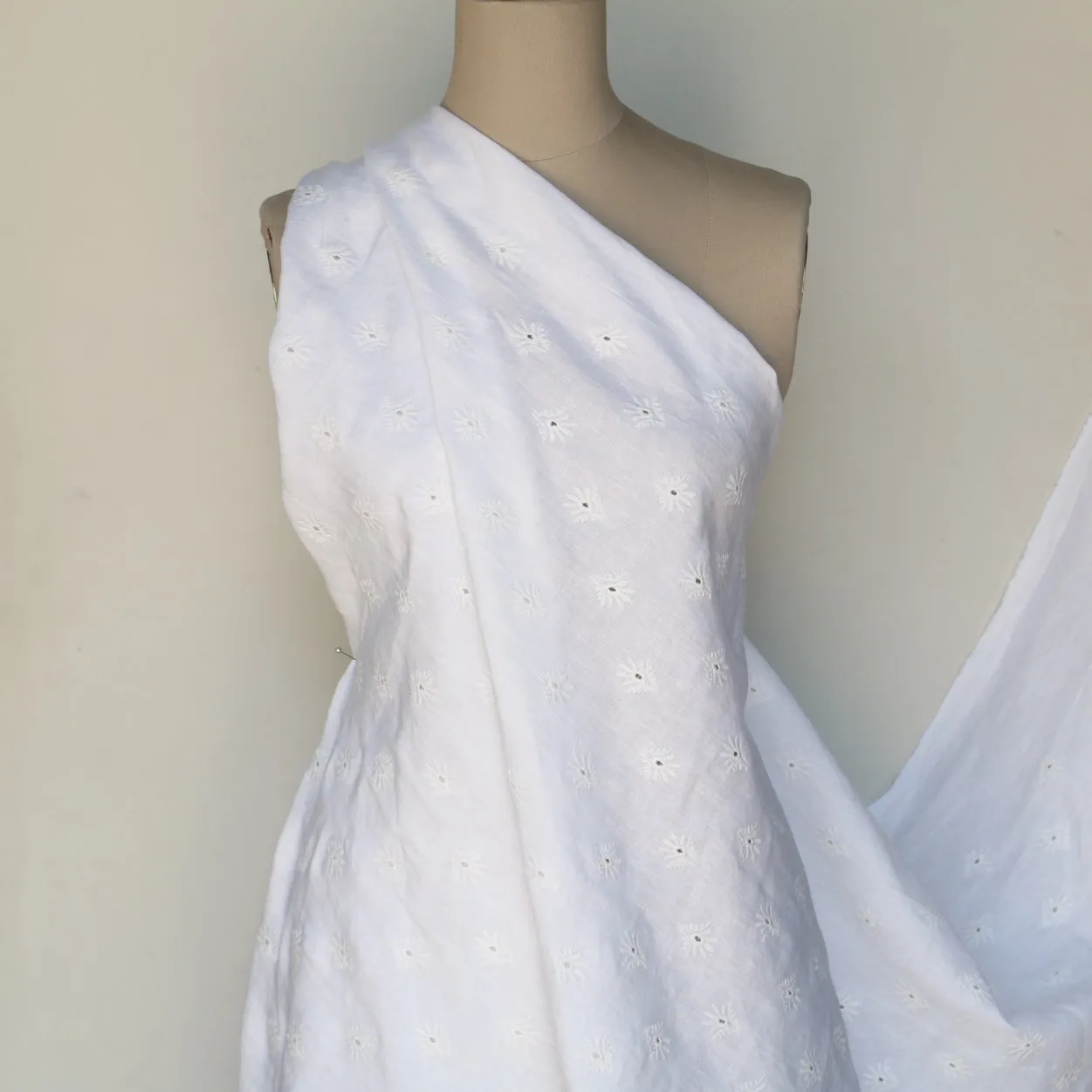 Zoey White Embroidered Linen