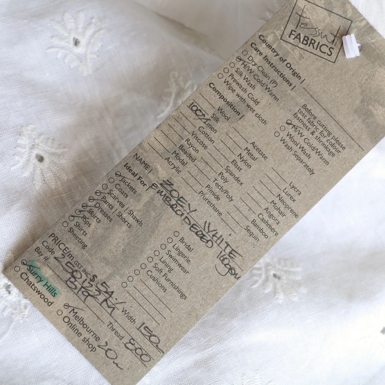 Zoey White Embroidered Linen